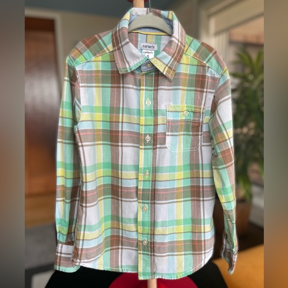 Boys Button Up Shirts, 3 SHIRT BUNDLE, All Size 5, 2 long & 1 Short Sleeve, NICE - Picture 5 of 11